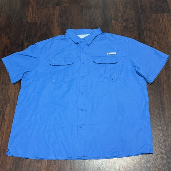 Realtree Blue Yonder Mens Vented Short Sleeve Fishing Guide Shirt 3XL UPF 40+ 3X - Picture 5 of 16